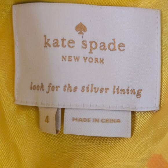 Kate Spade New York Cathleen Print Yellow Silk Wrap Dress Full Bloom Size 4 - Picture 7 of 10